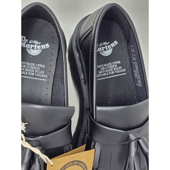 Dr Doc Martens Adrian Quad Black Platform Vegan Leather Shoes Ladies 8 Men 7 - Picture 7 of 10